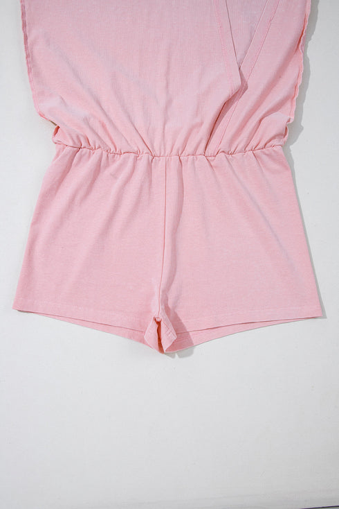 Effortless Style Washed Sleeveless Muscle Tee And Overlap Skort Two Piece Set
